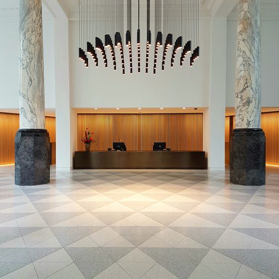 Terrazzo Flooring Tiles in Hotel Lobby Terrazzo Flooring Tiles in Hotel Lobby