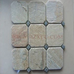 Beige färg skiffer mosaik kakel