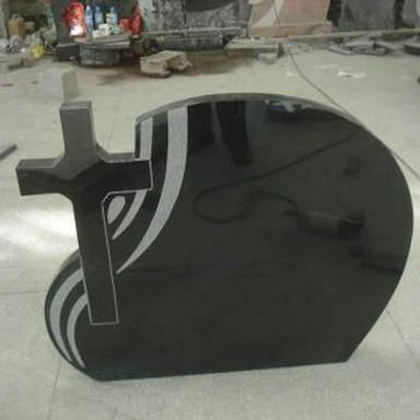 Svart granit gravsten