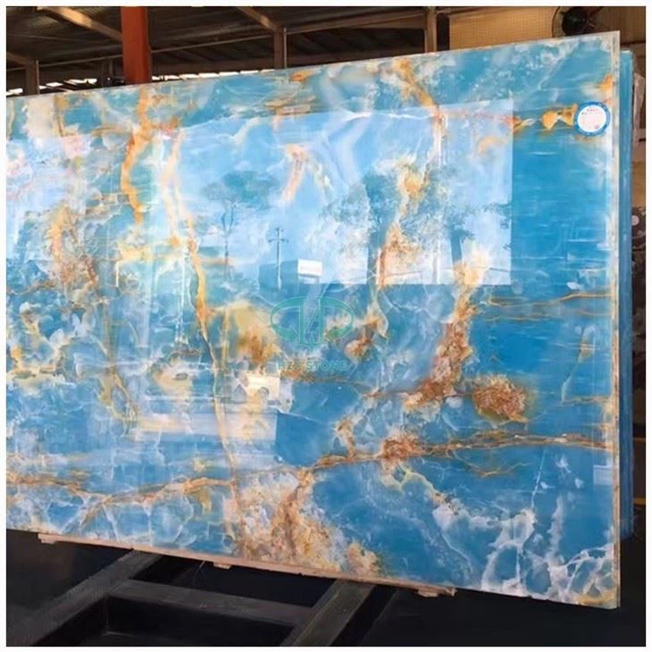 Blue Onyx Stone Slabs For Wall Cladding Tiles