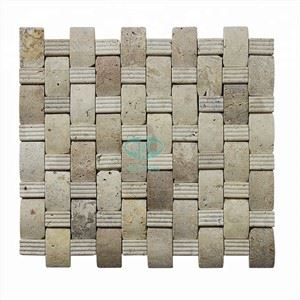 Beige Travertine mosaik kakel