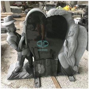 Gravstenar i svart polerad granit