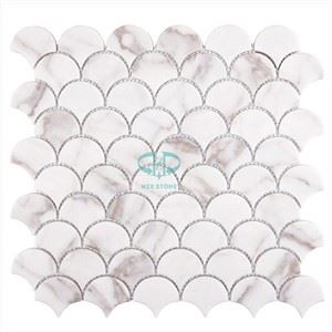 Calacatta marmor mosaik kakel