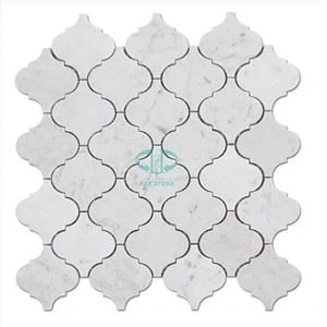 Carrara White Marble Lantern Mosaikplattor