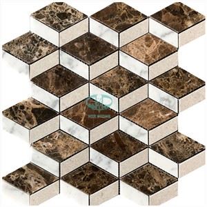 Mörk Emperador Marble 3D mosaikplattor