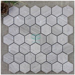 Grå marmor mosaikplattor