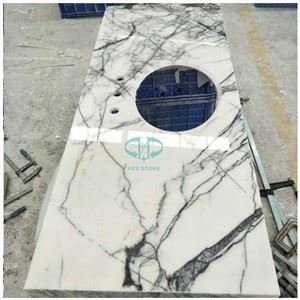 Lilac Vit Marmor Vanity Top