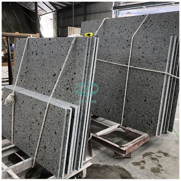 Grey Terrazzo Stone Floor Tiles