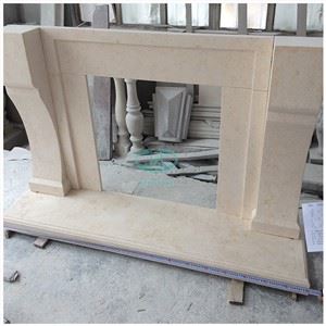 Beige Marmor Öppen spis Surround