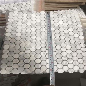 Carrara Vit Marmor Mosaik Kakel