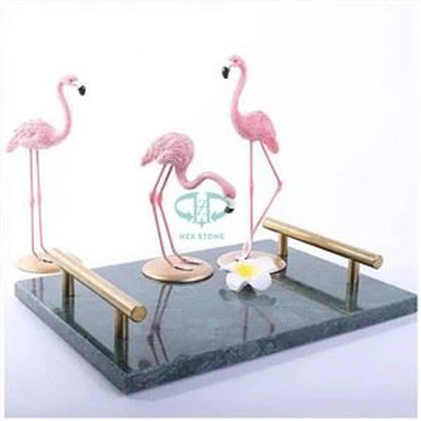 Mörkgrön marmorbricka